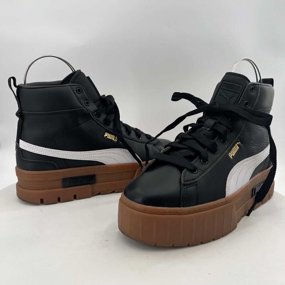 PUMA Mayze Womens Mid Platform Black Sneakers Casual Shoes Size 8.5 - Picture 2 of 15